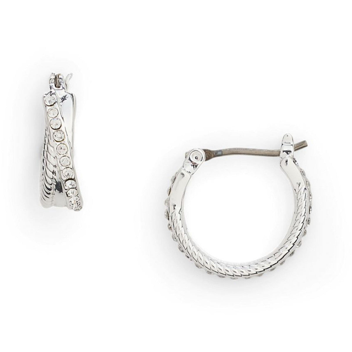 Lauren Ralph Lauren Silver Tone Twisted Hoop Earrings