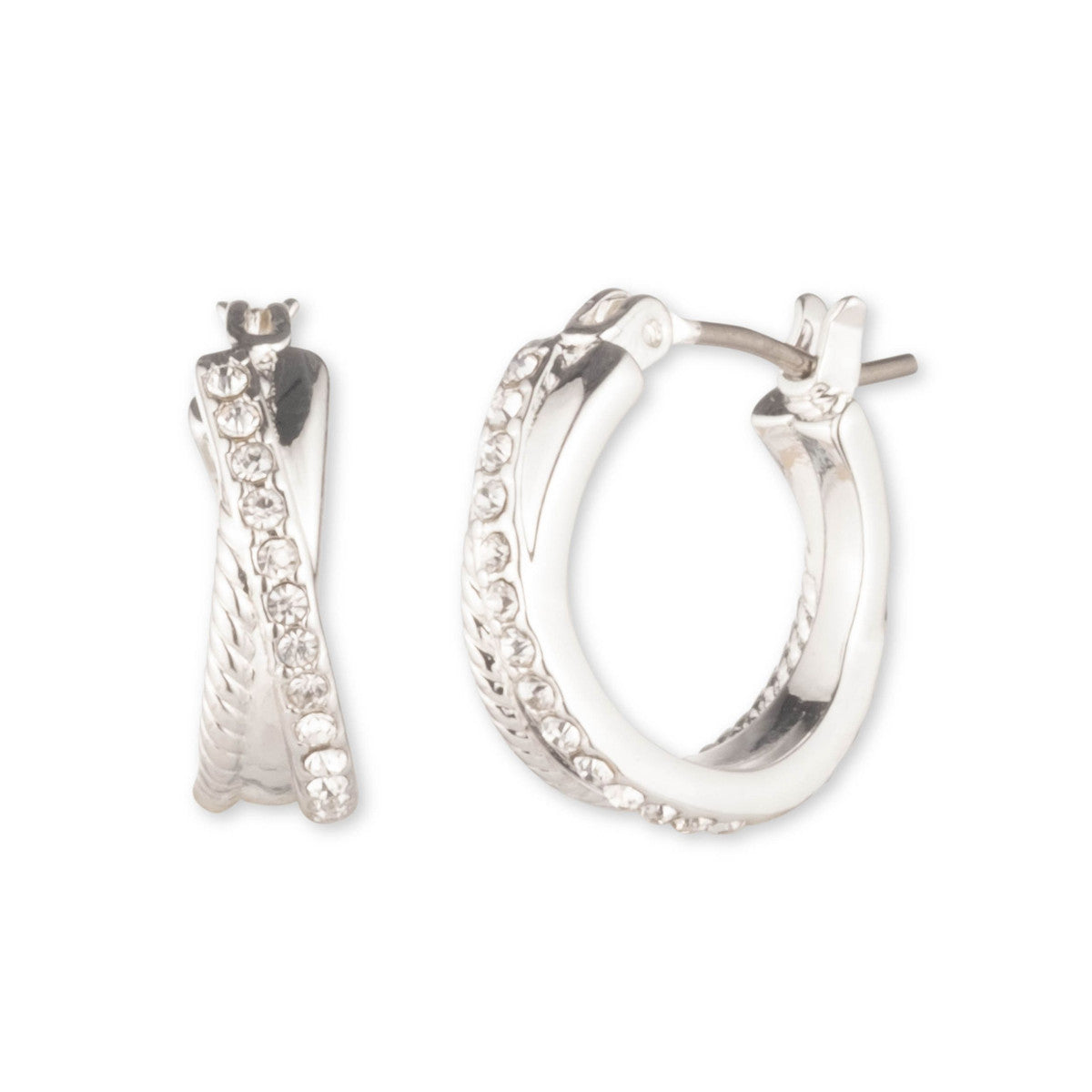 Lauren Ralph Lauren Silver Tone Twisted Hoop Earrings
