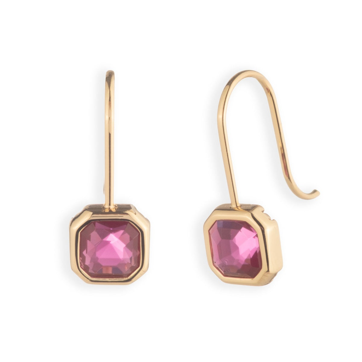 Lauren Ralph Lauren Gold Fuchsia Stone Drop Earrings