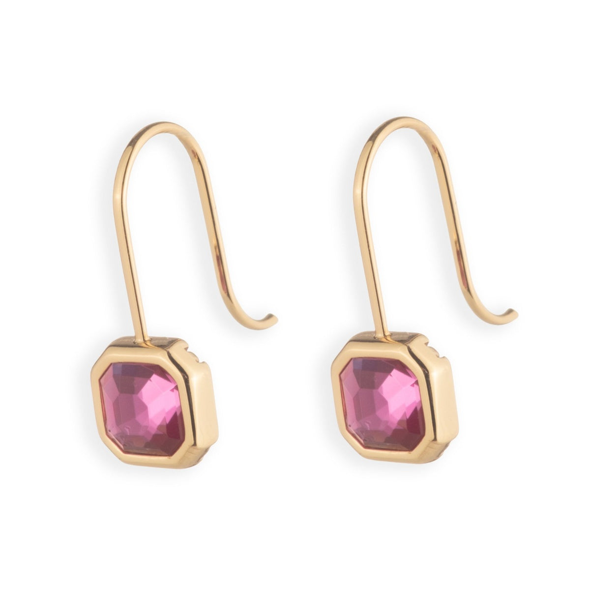 Lauren Ralph Lauren Gold Fuchsia Stone Drop Earrings
