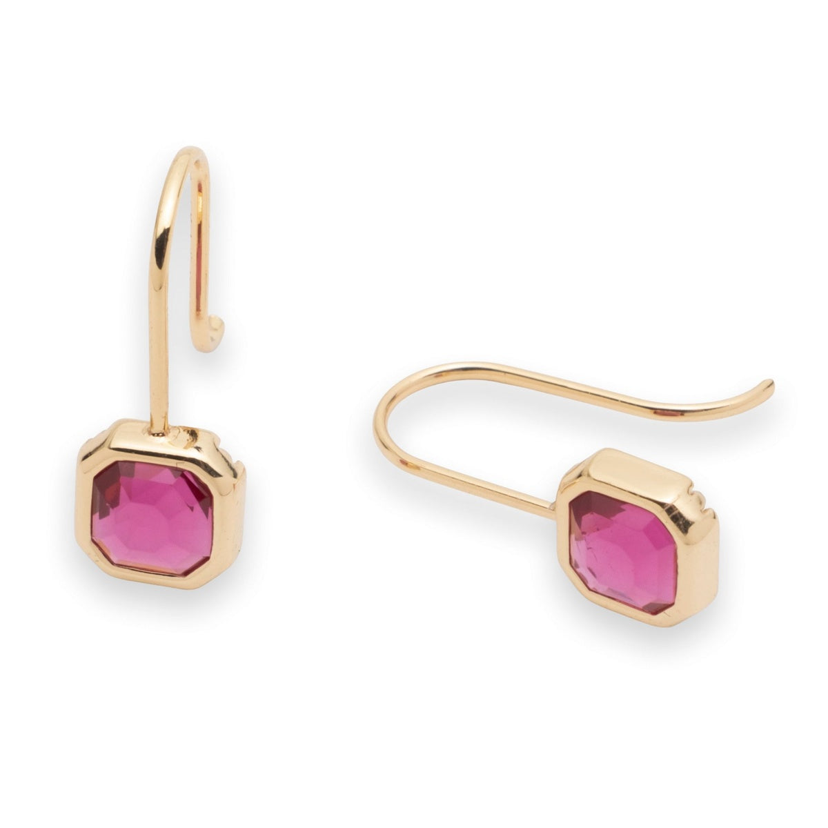 Lauren Ralph Lauren Gold Fuchsia Stone Drop Earrings