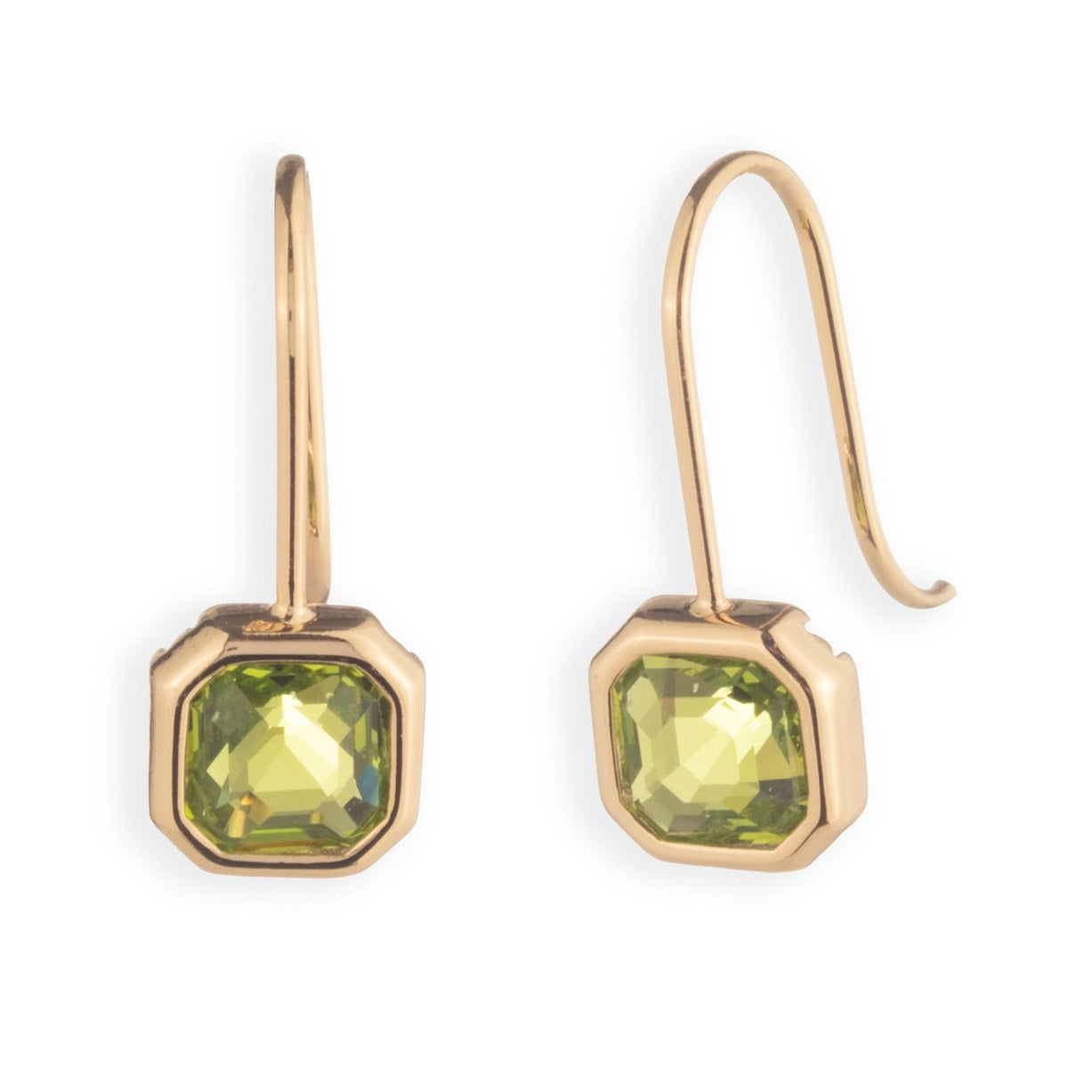 Lauren Ralph Lauren Gold Olive Green Stone Drop Earrings