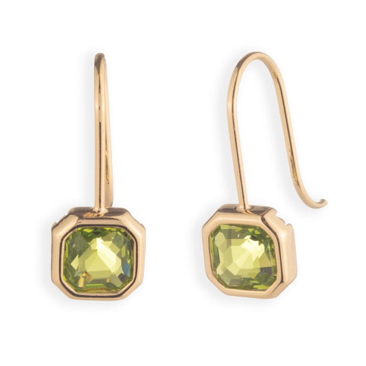 Lauren Ralph Lauren Gold Olive Green Stone Drop Earrings