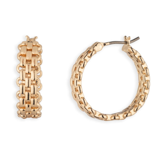 Lauren Ralph Lauren Gold Chain Effect Hoop Earrings