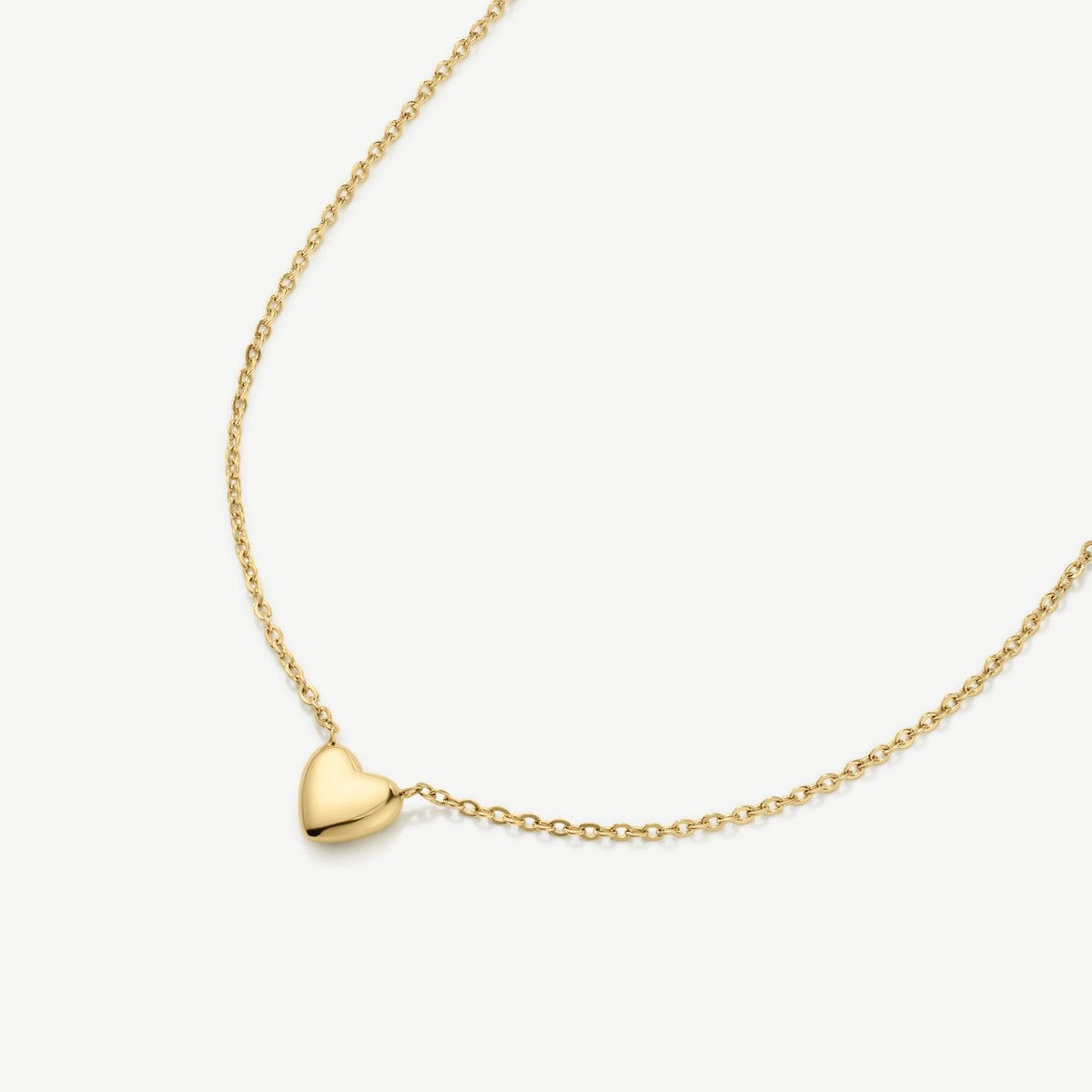 D.Louise Gold Mini Puffy Heart Necklace