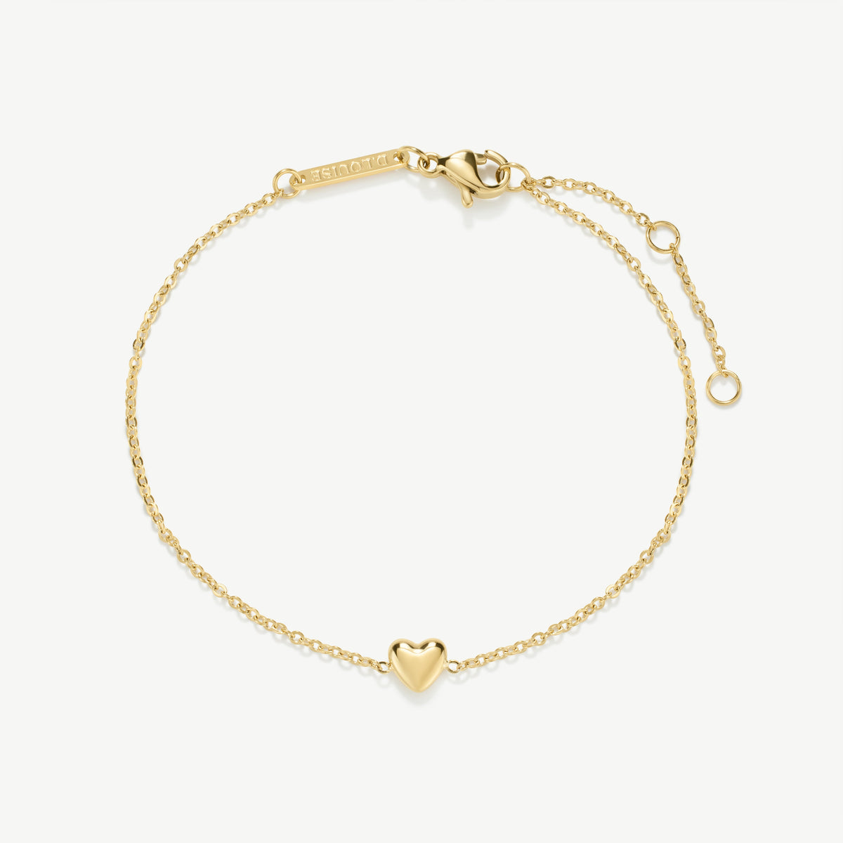 D.Louise Gold Puffy Mini Heart Bracelet