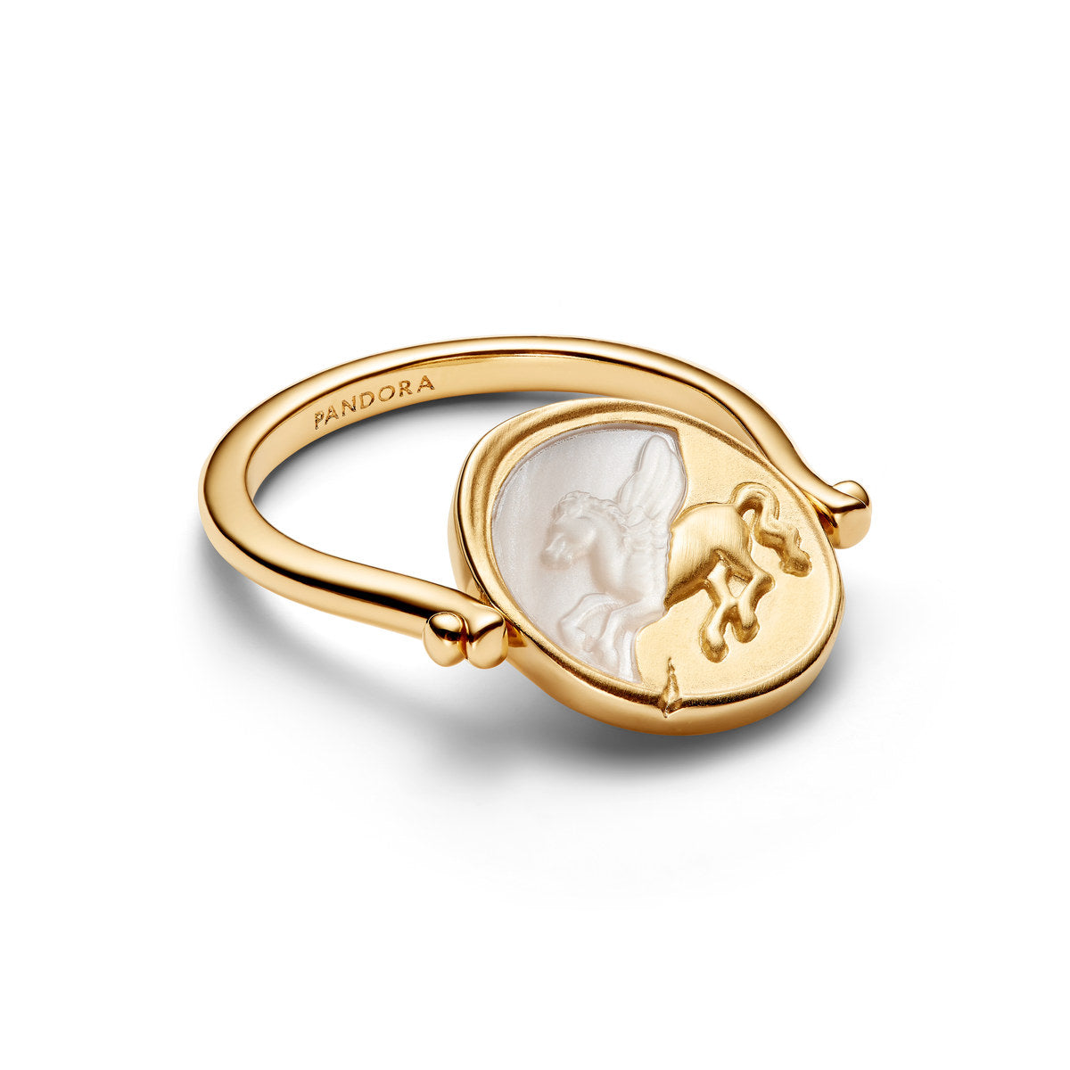 Pandora Gold Pegasus Reversible Medallion Ring