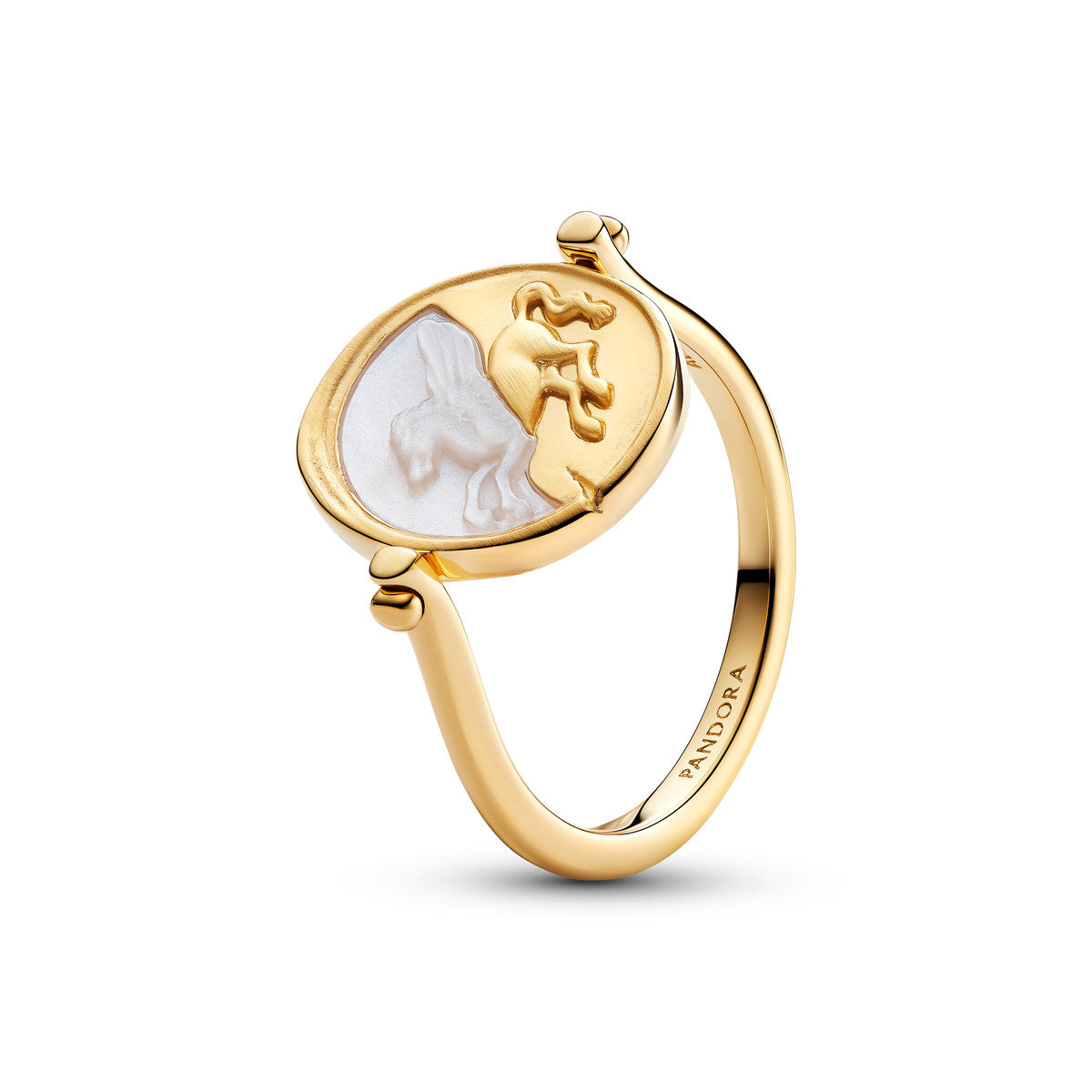Pandora Gold Pegasus Reversible Medallion Ring