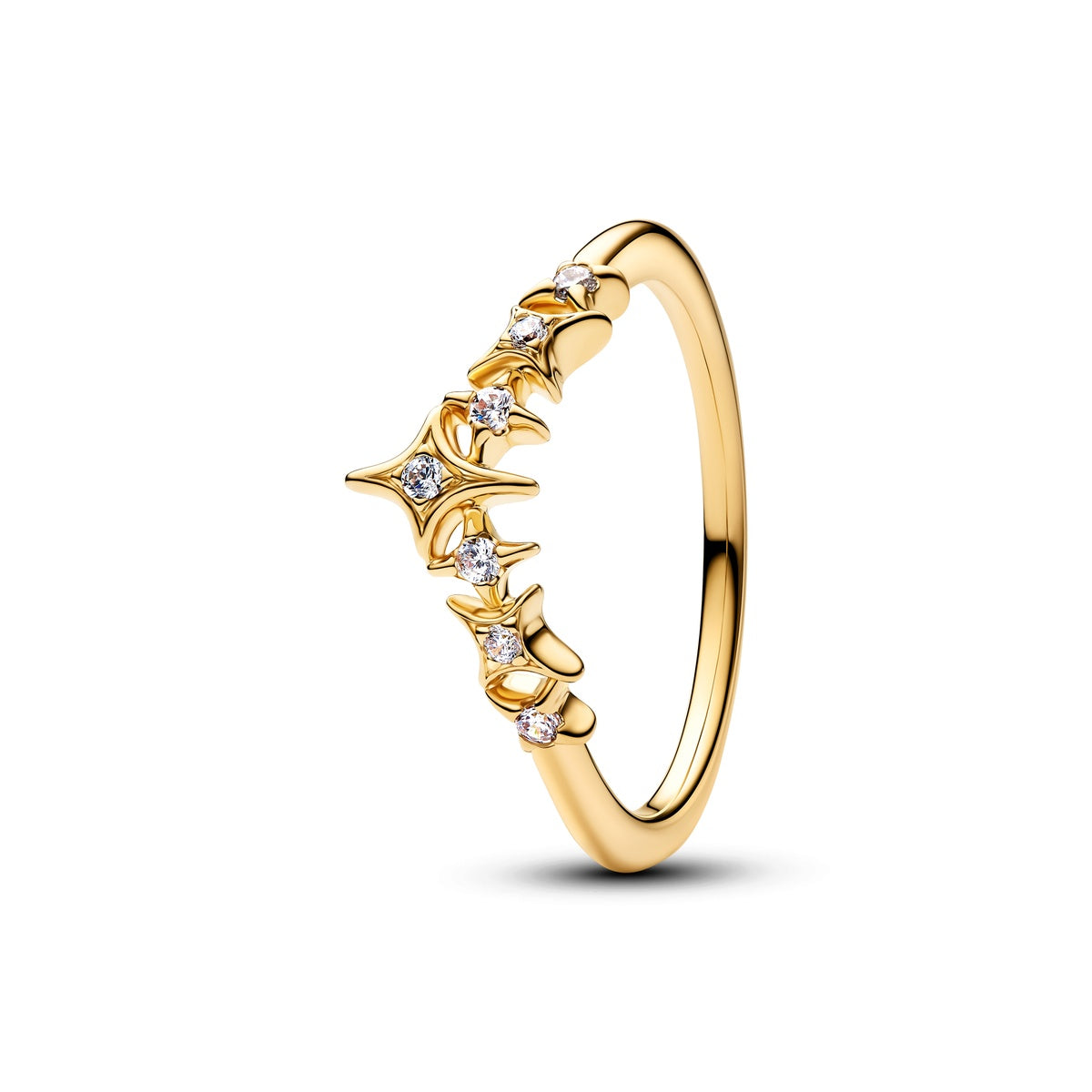 Pandora Gold Tiara Stars Ring