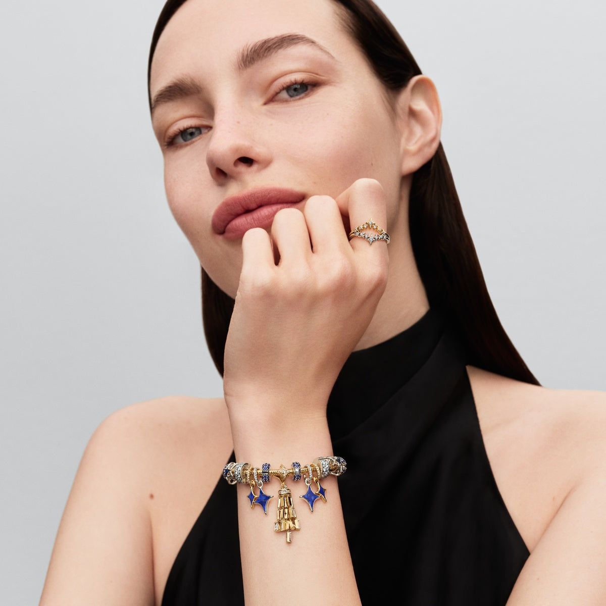 Pandora Gold Tiara Stars Ring