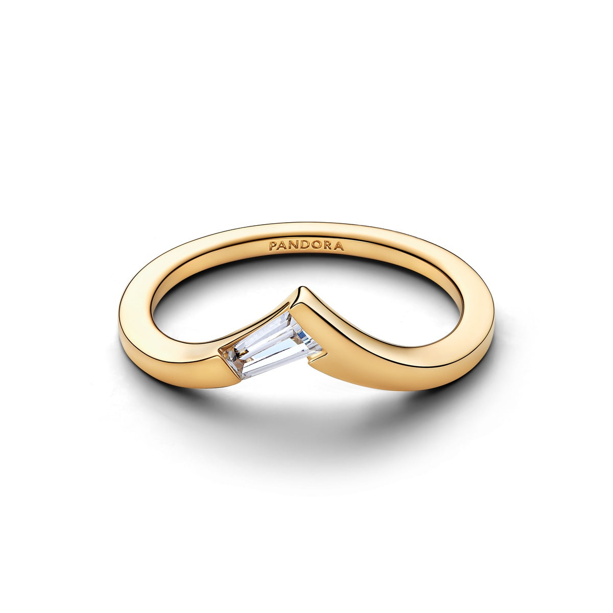 Pandora Gold Tiara Baguette Ring