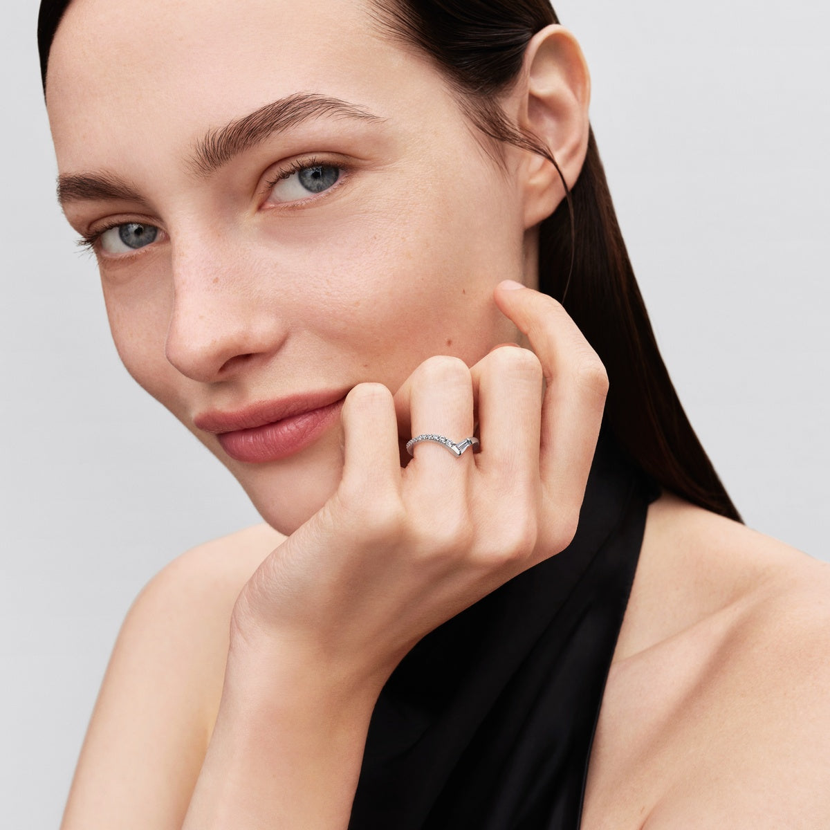 Pandora Silver Tiara Baguette Pavé Band Ring