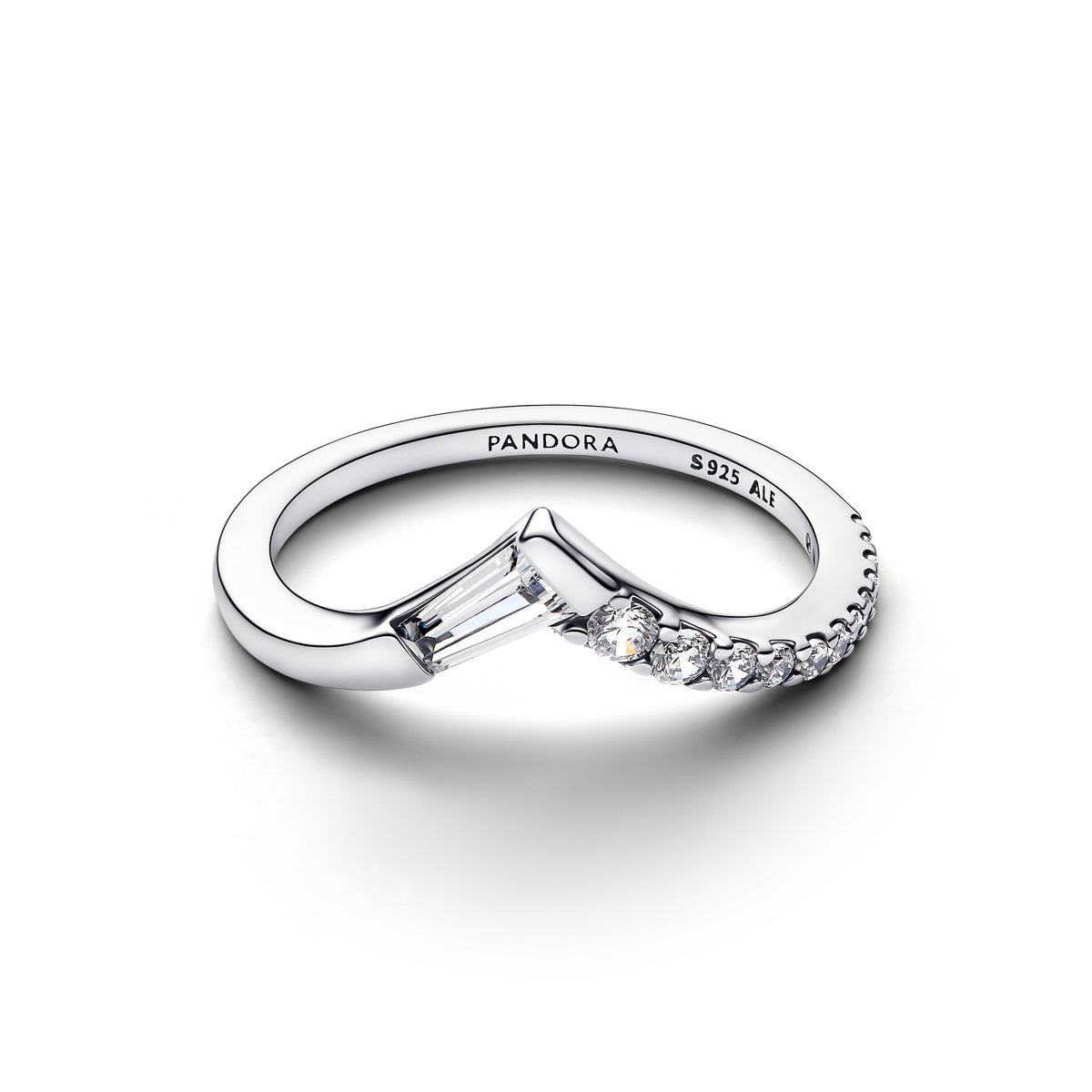 Pandora Silver Tiara Baguette Pavé Band Ring