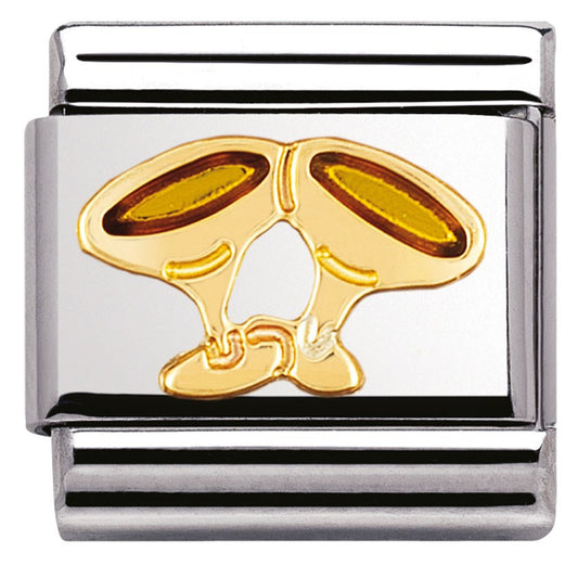 Nomination Gold Champagne Glasses Charm 