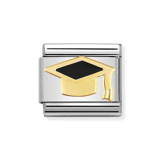 Nomination Black Graduation Hat Charm