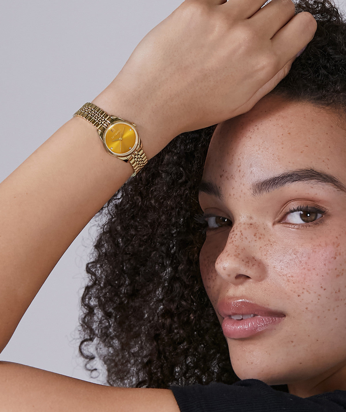 Olivia Burton Gold Highbury Yellow Dial Watch