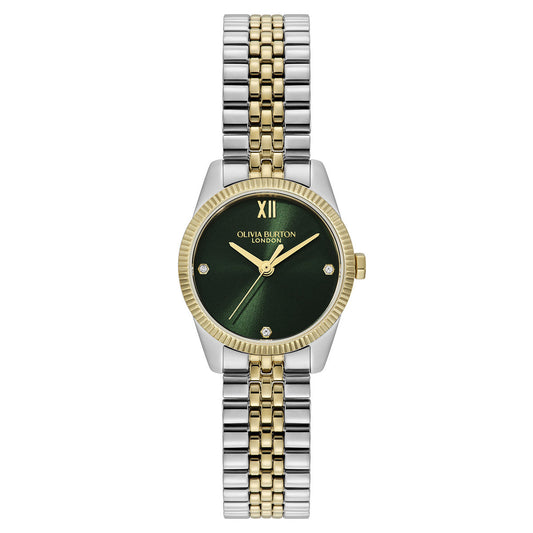 Olivia Burton Two Tone Highbury Green Dial Watch