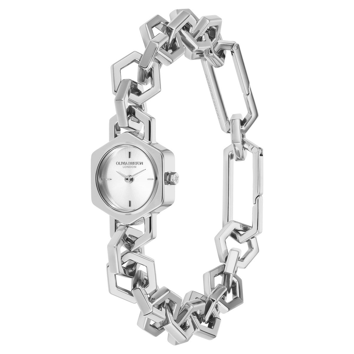 Olivia Burton Silver Hex Link Bracelet Mini Match