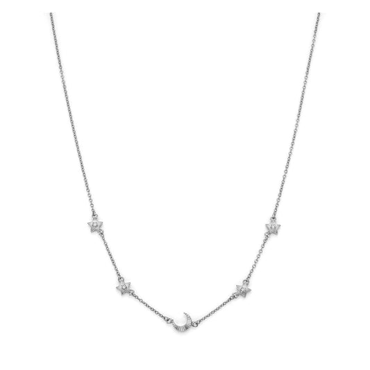 Olivia Burton Silver Mini North Star Chain Necklace