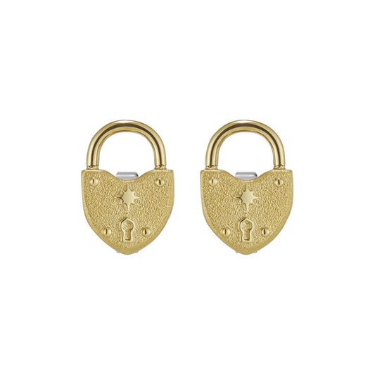 Olivia Burton Gold Lock Heart Earrings