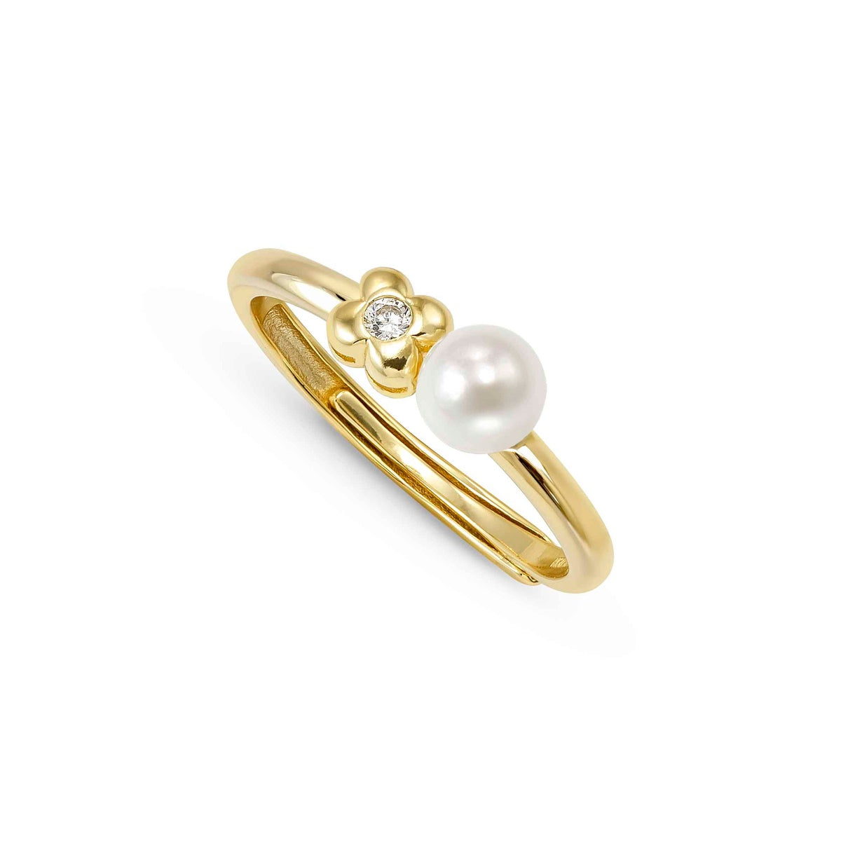 Nomination Gold Pearls Loop Flower Ring