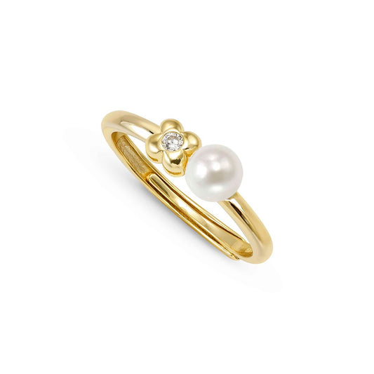 Nomination Gold Pearls Loop Flower Ring