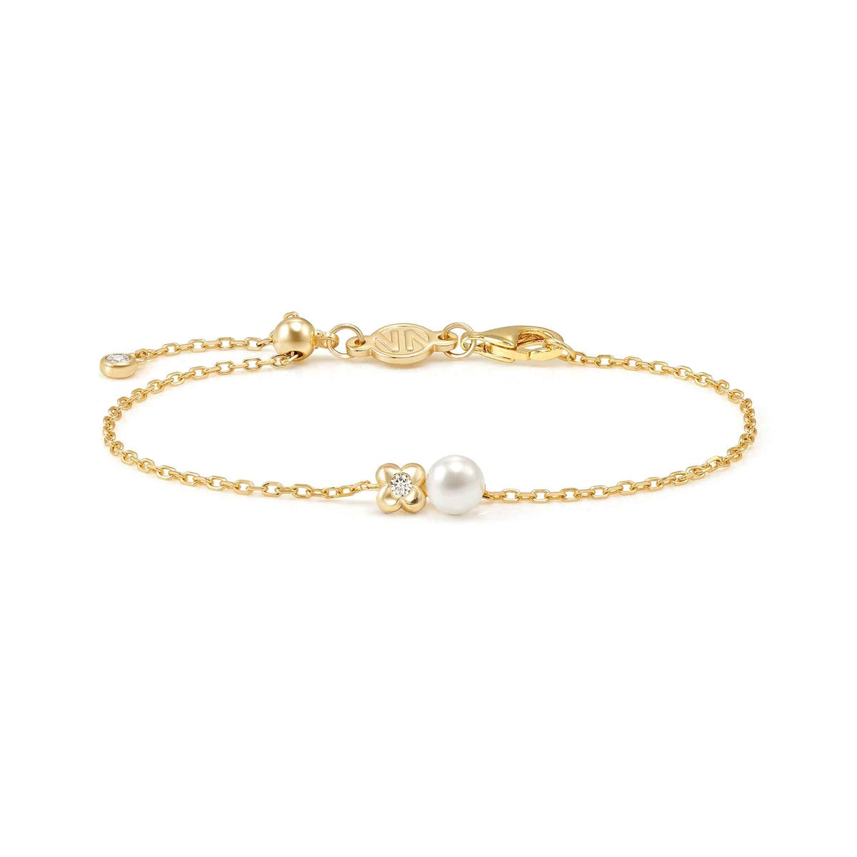 Nomination Gold Pearls Loop Flower Bracelet