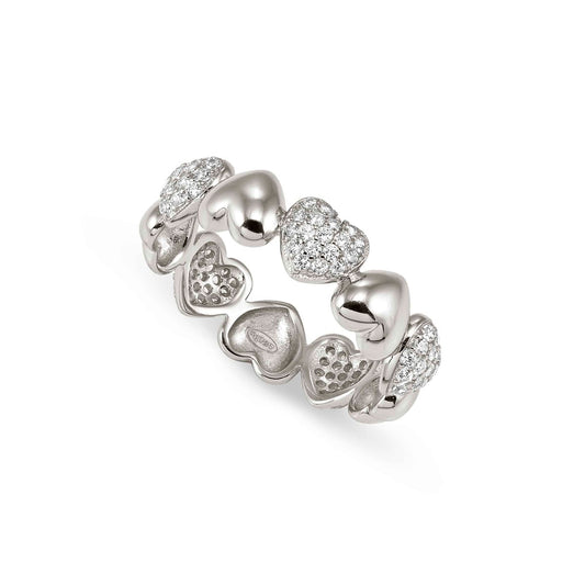 Nomination Silver Precious Moves Pavé Heart Ring
