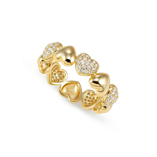 Nomination Gold Precious Moves Pavé Heart Ring