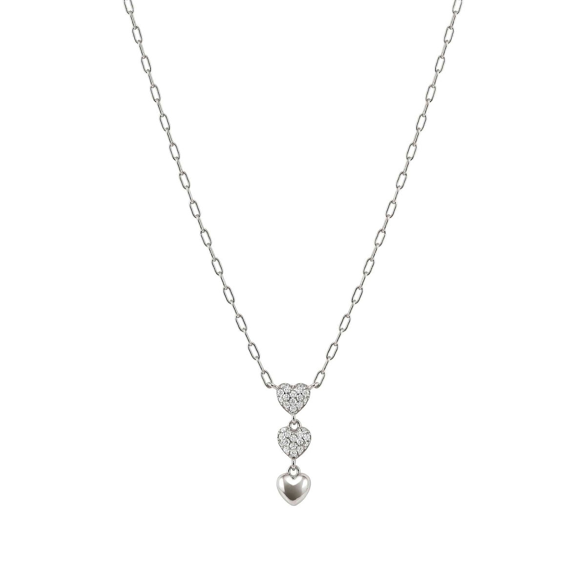 Nomination Silver Precious Moves Pavé Heart Drop Necklace