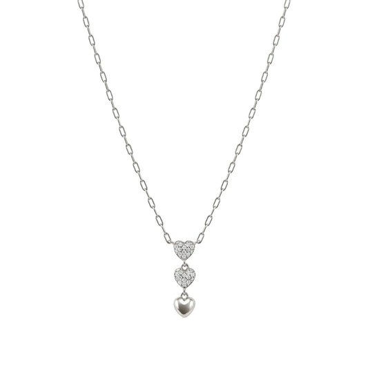 Nomination Silver Precious Moves Pavé Heart Drop Necklace