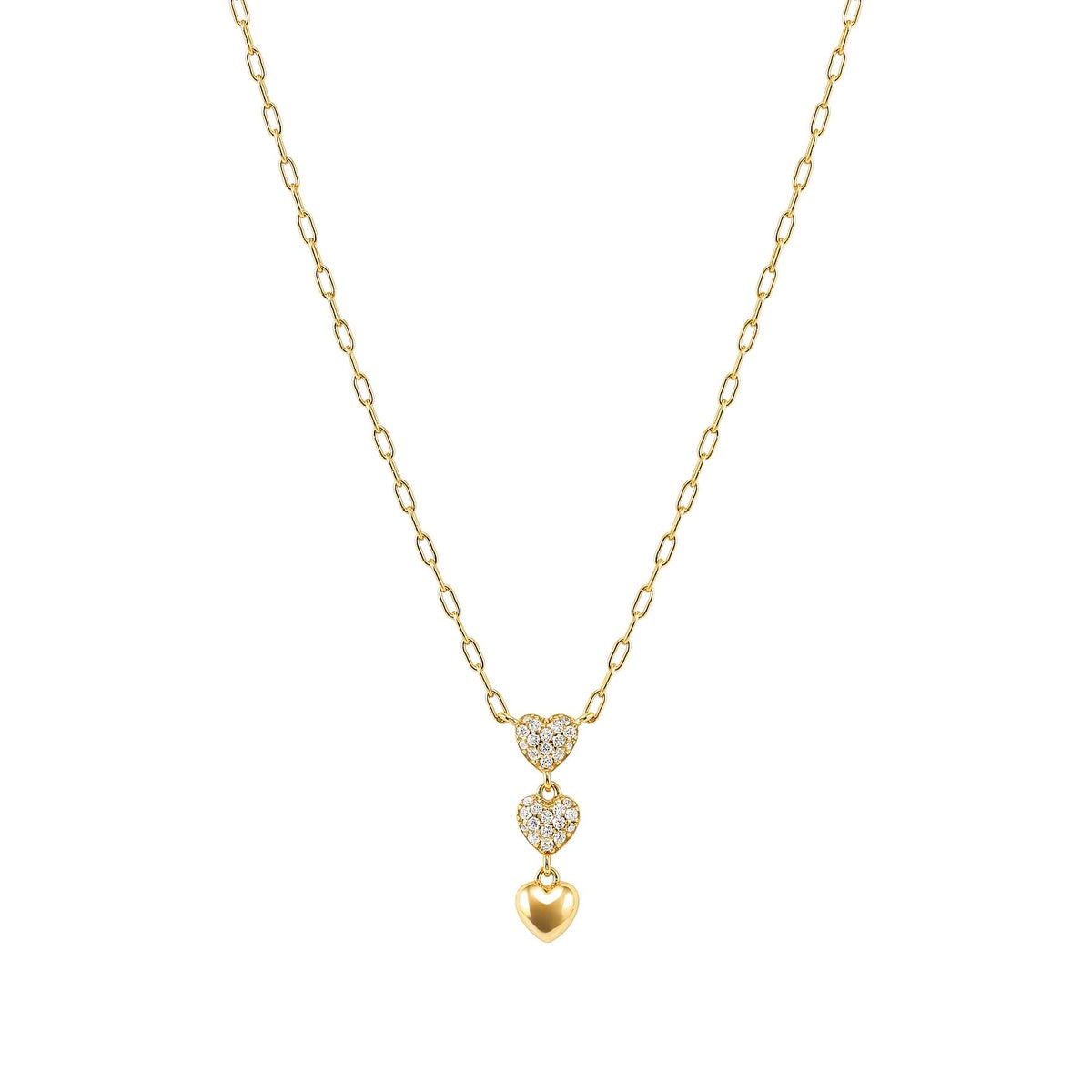 Nomination Gold Precious Moves Pavé Heart Drop Necklace
