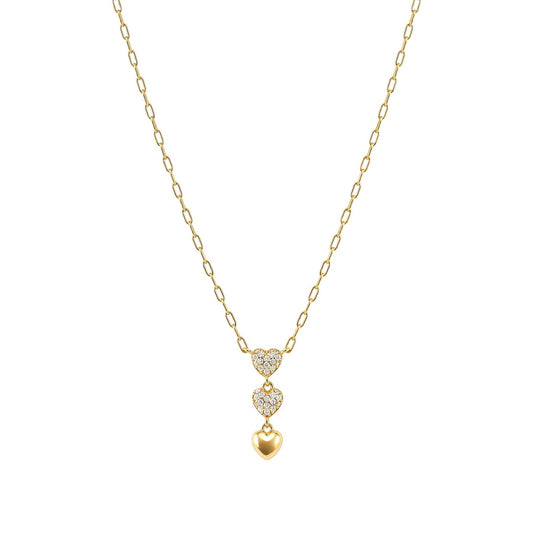 Nomination Gold Precious Moves Pavé Heart Drop Necklace