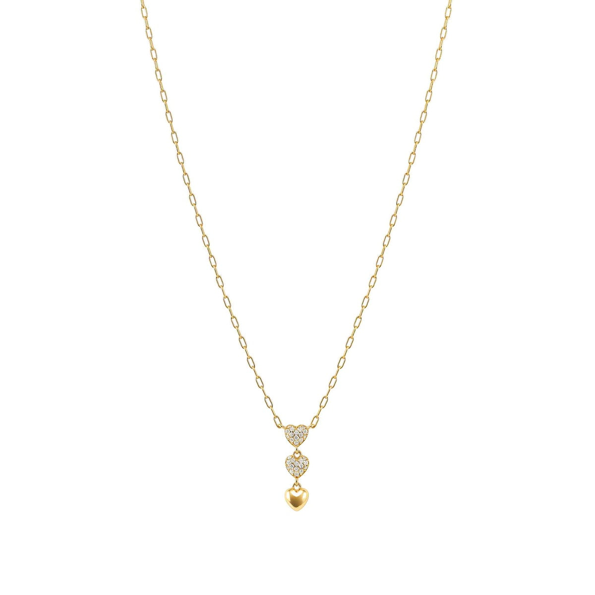 Nomination Gold Precious Moves Pavé Heart Drop Necklace