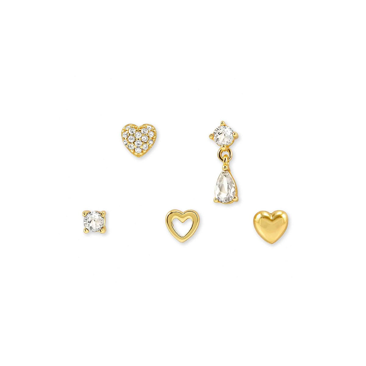 Nomination Gold Precious Moves Mixed Stud Earrings