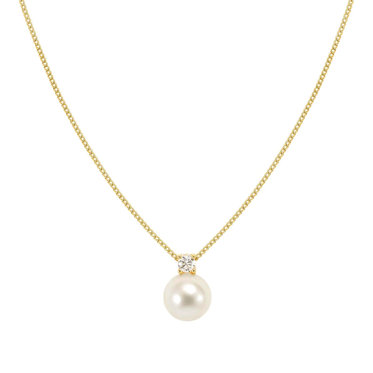 Gold Siren Dream Pearl CZ Necklace