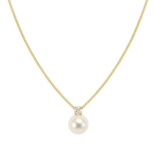 Gold Siren Dream Pearl CZ Necklace