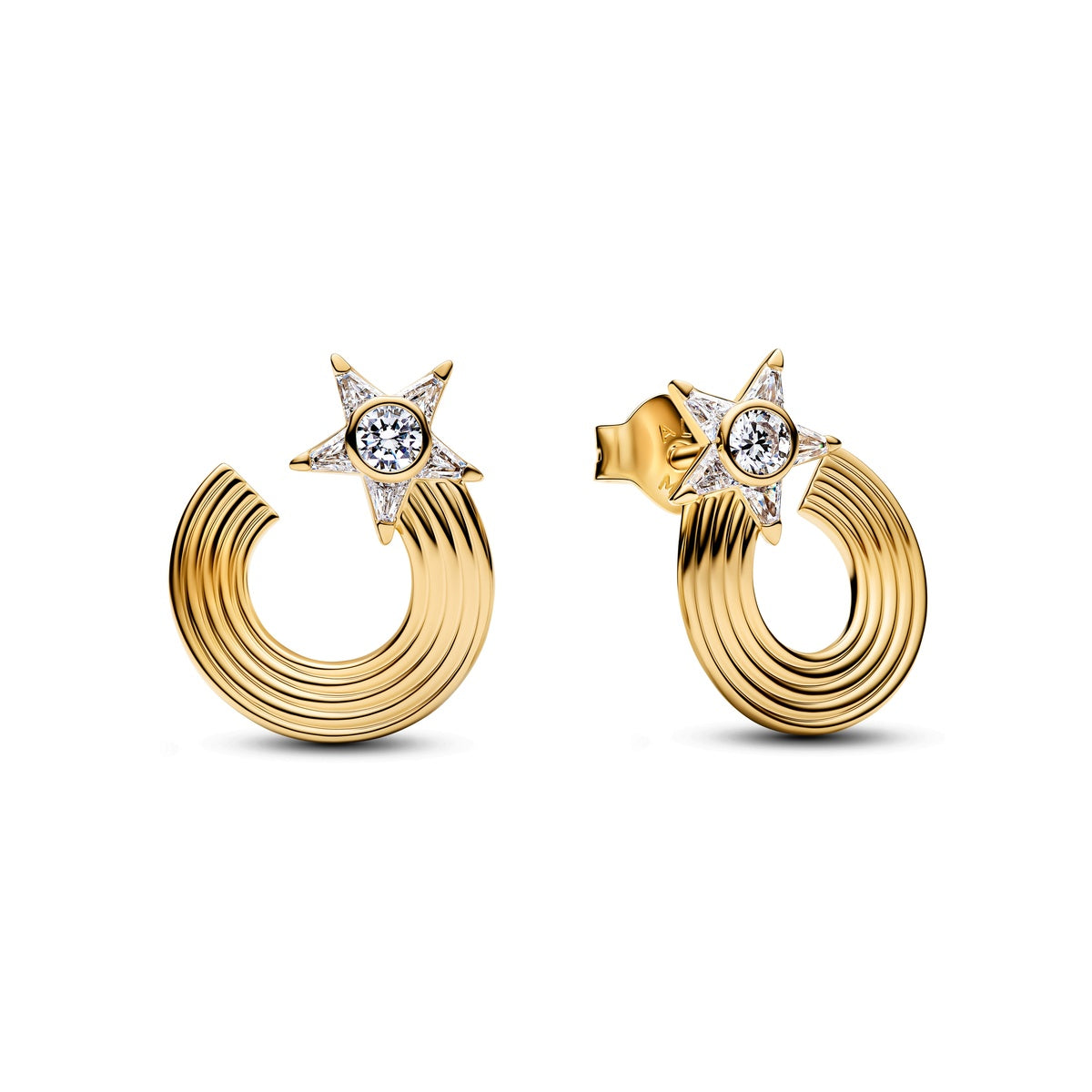Pandora Gold Sparkling Shooting Star Stud Earrings