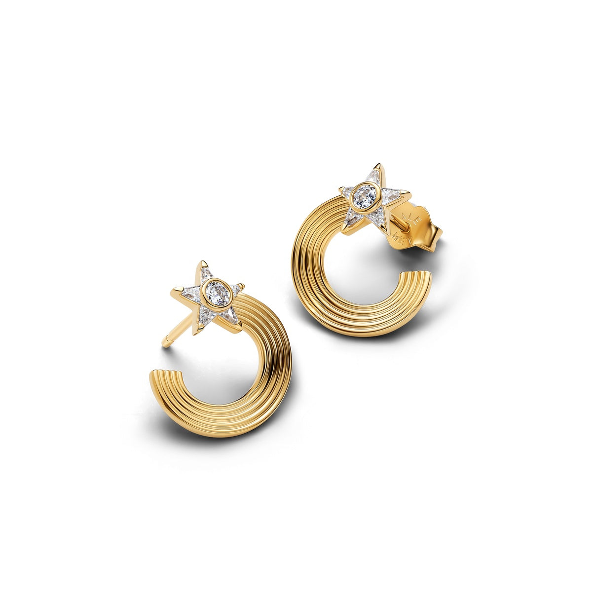 Pandora Gold Sparkling Shooting Star Stud Earrings