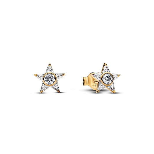 Pandora Gold Sparkling Stella Stud Earrings