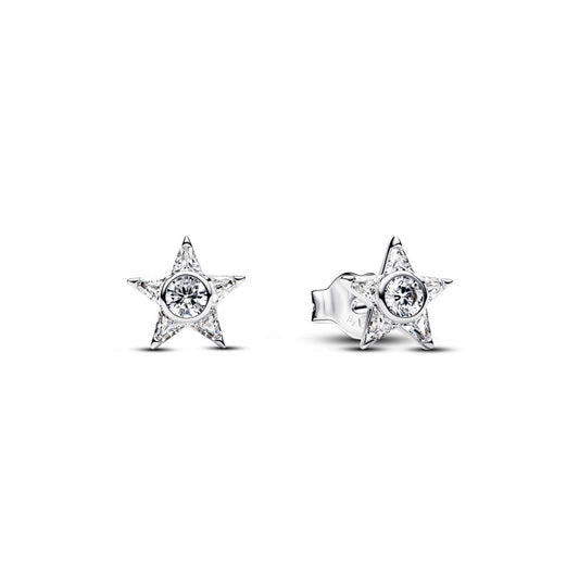 Pandora Silver Sparkling Stella Stud Earrings