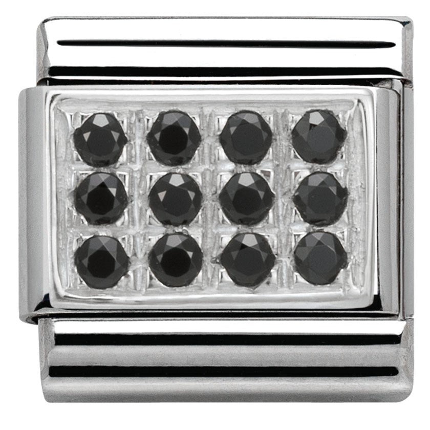 Nomination Black Cubic Zirconia Plate Charm