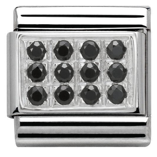 Nomination Black Cubic Zirconia Plate Charm