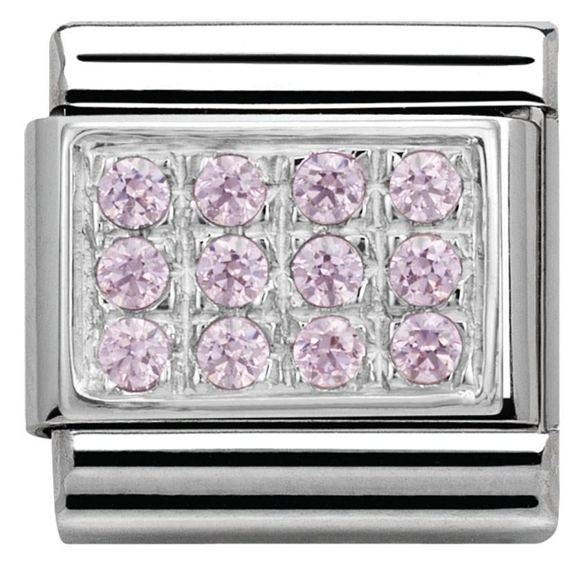 Nomination Pink Cubic Zirconia Plate Charm
