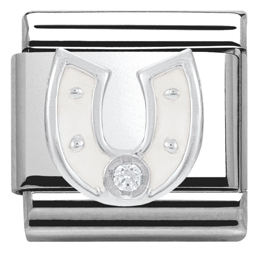 Nomination Silvershine White Horseshoe