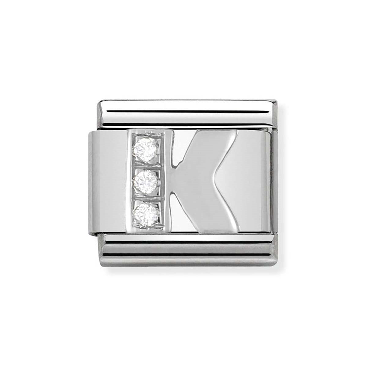 Nomination Silver Cubic Zirconia Letter Charm