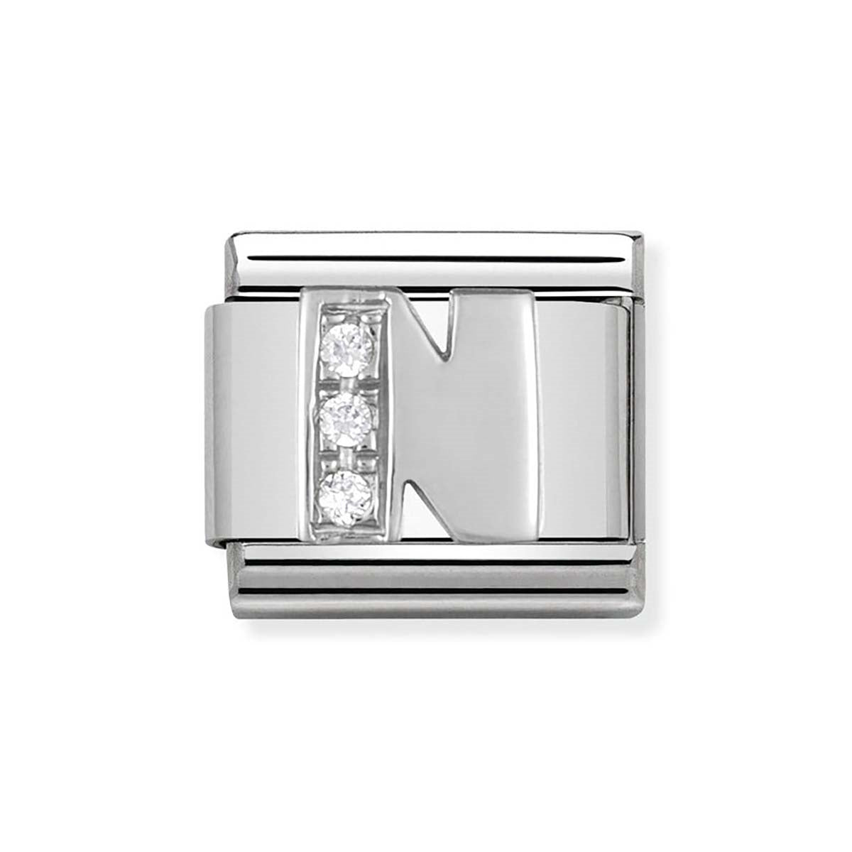 Nomination Silver Cubic Zirconia Letter Charm