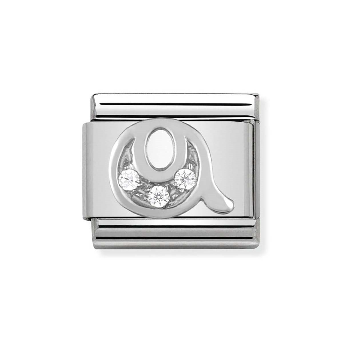 Nomination Silver Cubic Zirconia Letter Charm