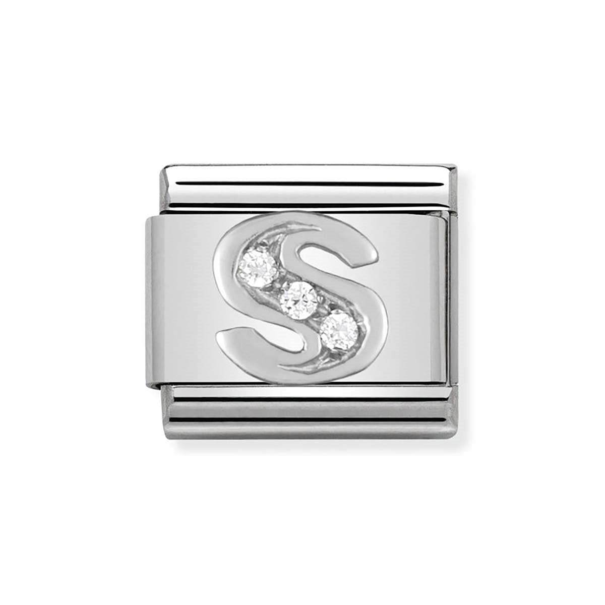 Nomination Silver Cubic Zirconia Letter Charm