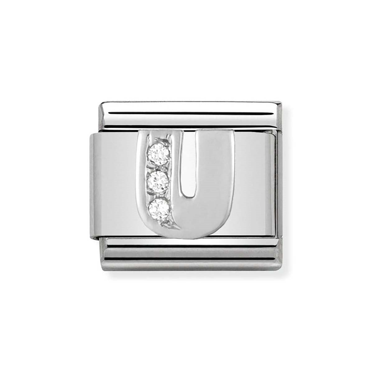 Nomination Silver Cubic Zirconia Letter Charm